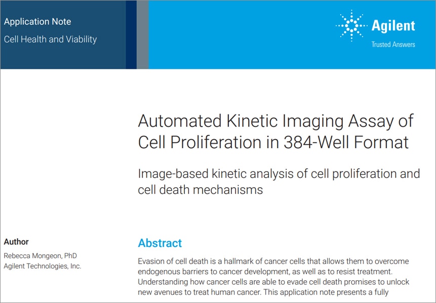 Automated Kinetic Imaging Assay of Cell Proliferation in 384-Well Format