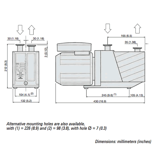 DS-102 Rotary Vane Pump Outline Drawing